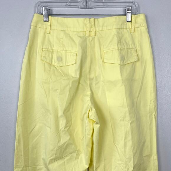 J. Crew Wide-Leg Essential Pant Cotton Poplin Fresh Lemon‎ Yellow Cotton Size 6 - Picture 7 of 12